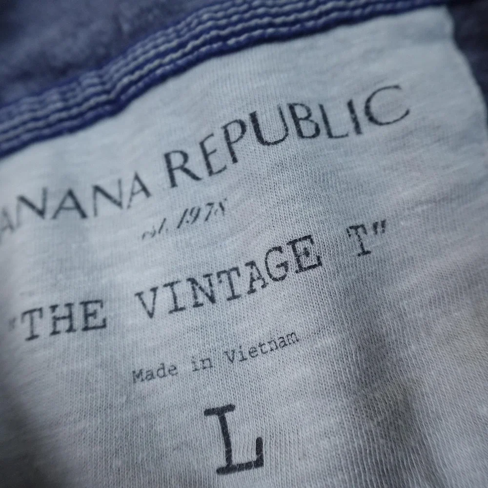 Banana Republic Shirt Mens L Blue Hooded Henley Long Sleeve Hoodie Tee Jersey